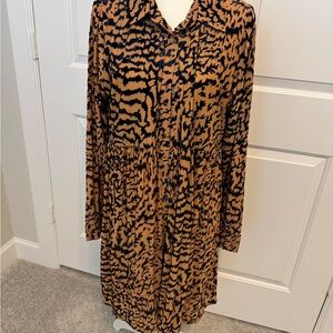JODIFL Black and Brown Long Sleeve Dress
